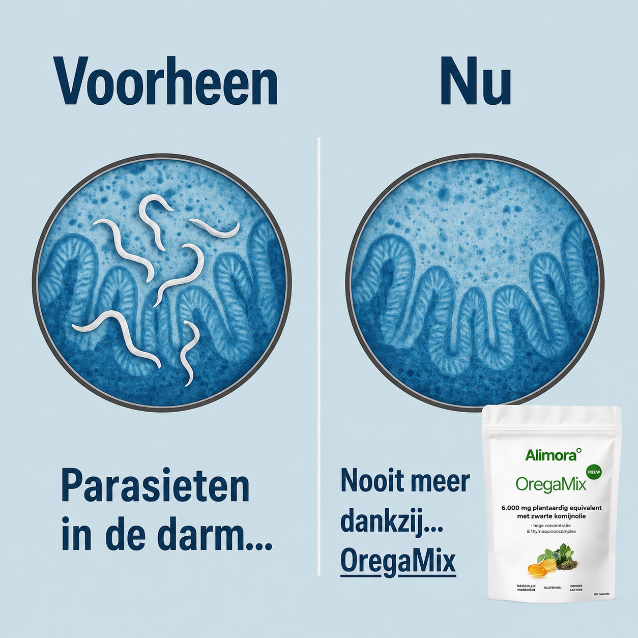Schoonheid en Verder Facebook ad: 94% minder opgeblazen gevoel. Schone darmen in 3 dagen.