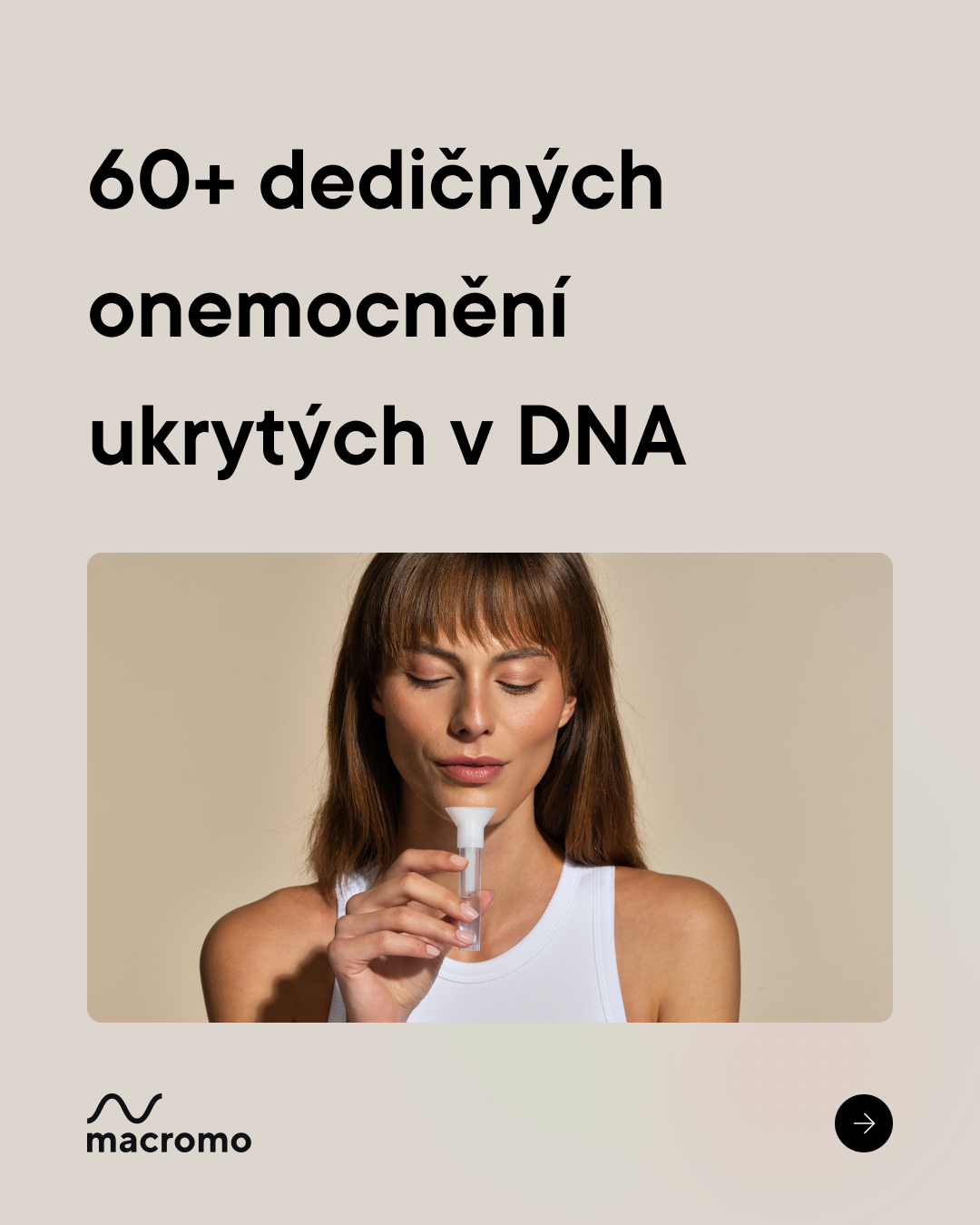 Macromo Facebook ad: Tvá DNA skrývá důležité zdravotní informace.