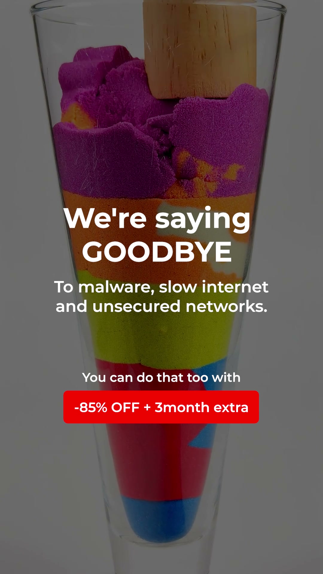 Surfshark Facebook ad: Surfshark from 85% off + 3 months extra