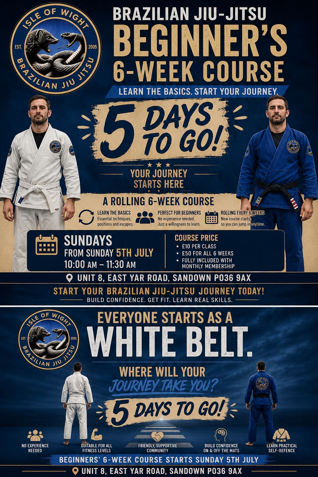 Isle of Wight BJJ & Submission Grappling - Nick Brooks BJJ Team Facebook ad: JUST 5 DAYS TO GO!