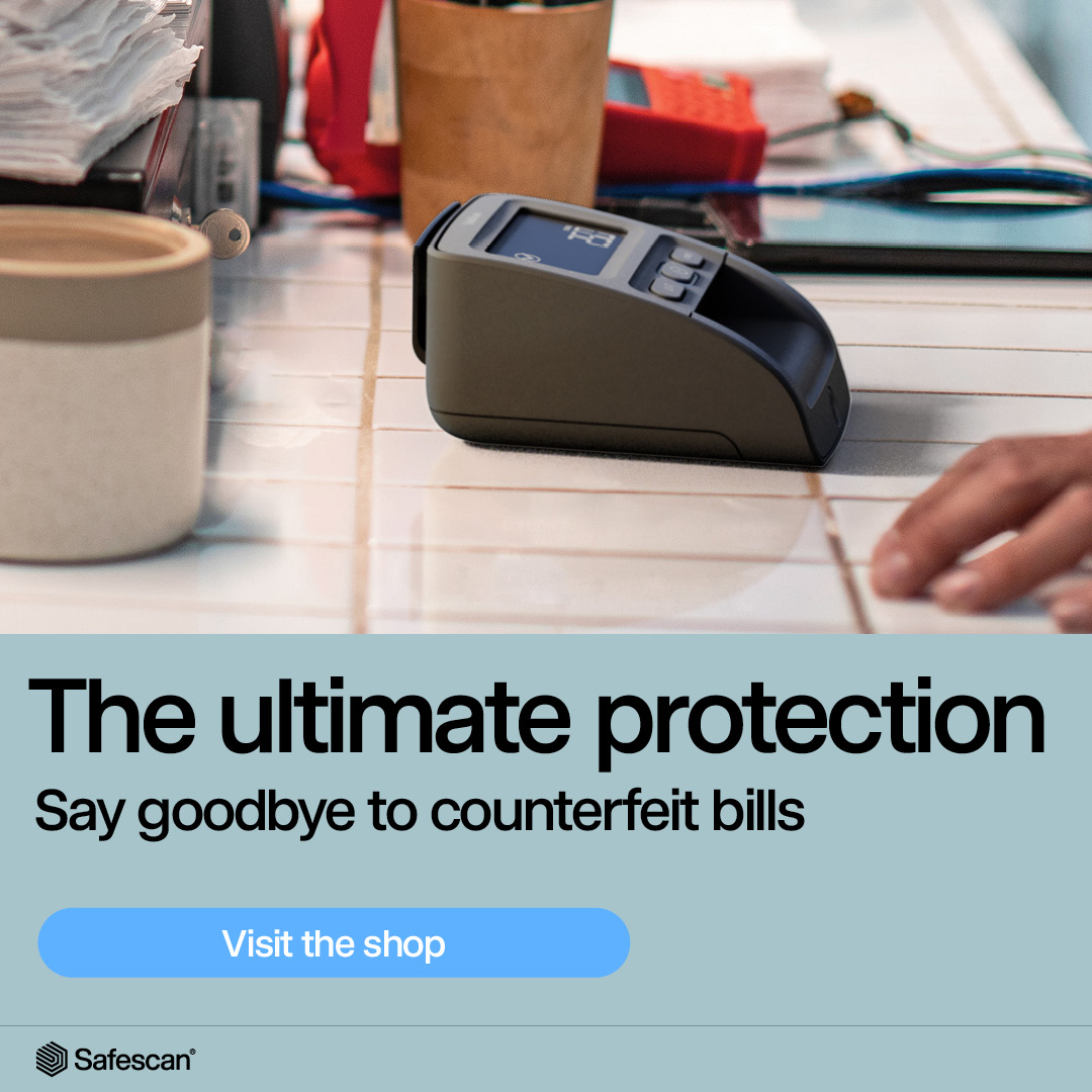 Safescan Facebook ad: Protect your takings. Safescan counterfeit note detectors…