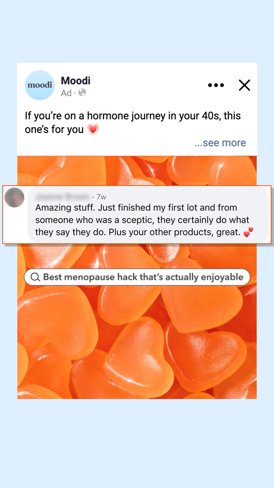 Moodi Facebook ad