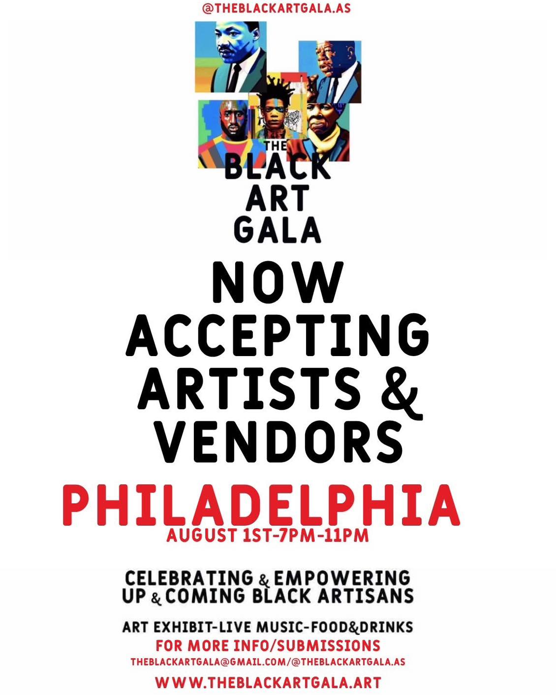 The Black Art Gala Facebook ad: NOW ACCEPTING ARTISTS & VENDORS!