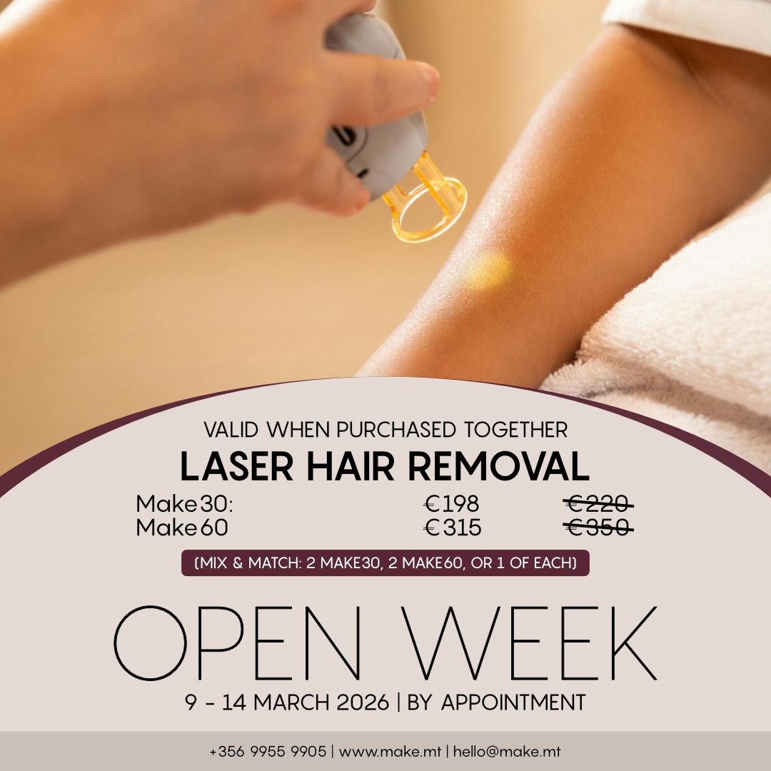 MAKE med-aesthetic clinic Facebook ad: 𝗢𝗣𝗘𝗡 𝗪𝗘𝗘𝗞 | Exclusive Offers | 9 …