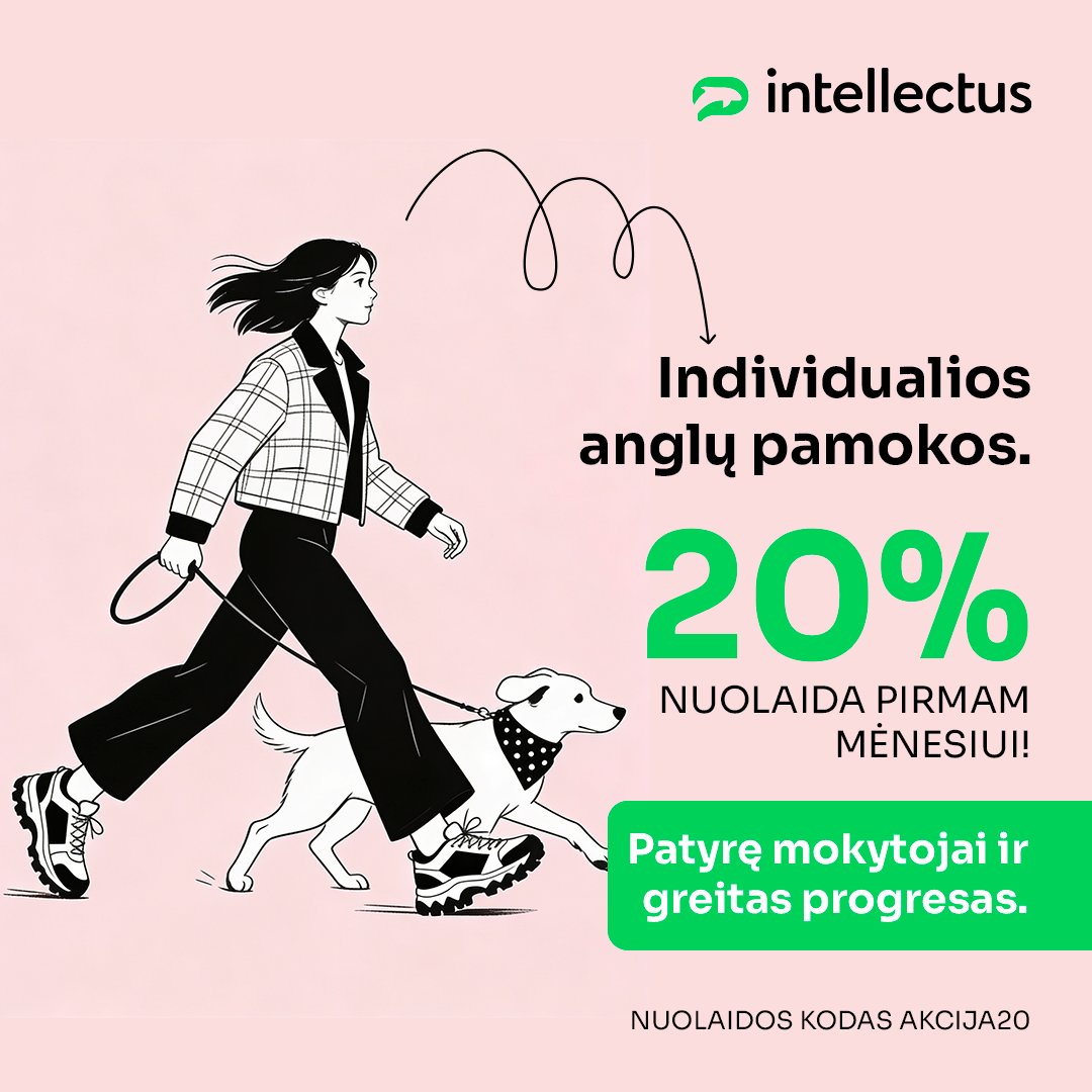 Anglų kalbos mokykla Intellectus Facebook ad: Specializuots pamokos