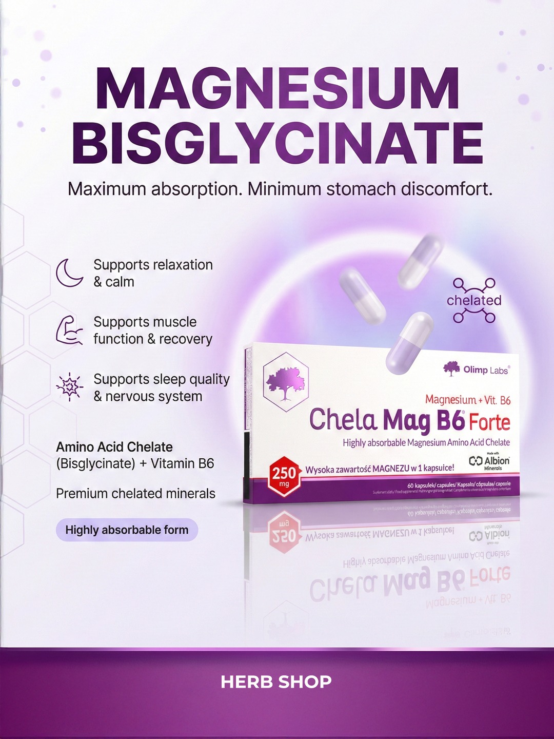 Herb Shop Facebook ad: Sleep better, recover faster, feel calmer