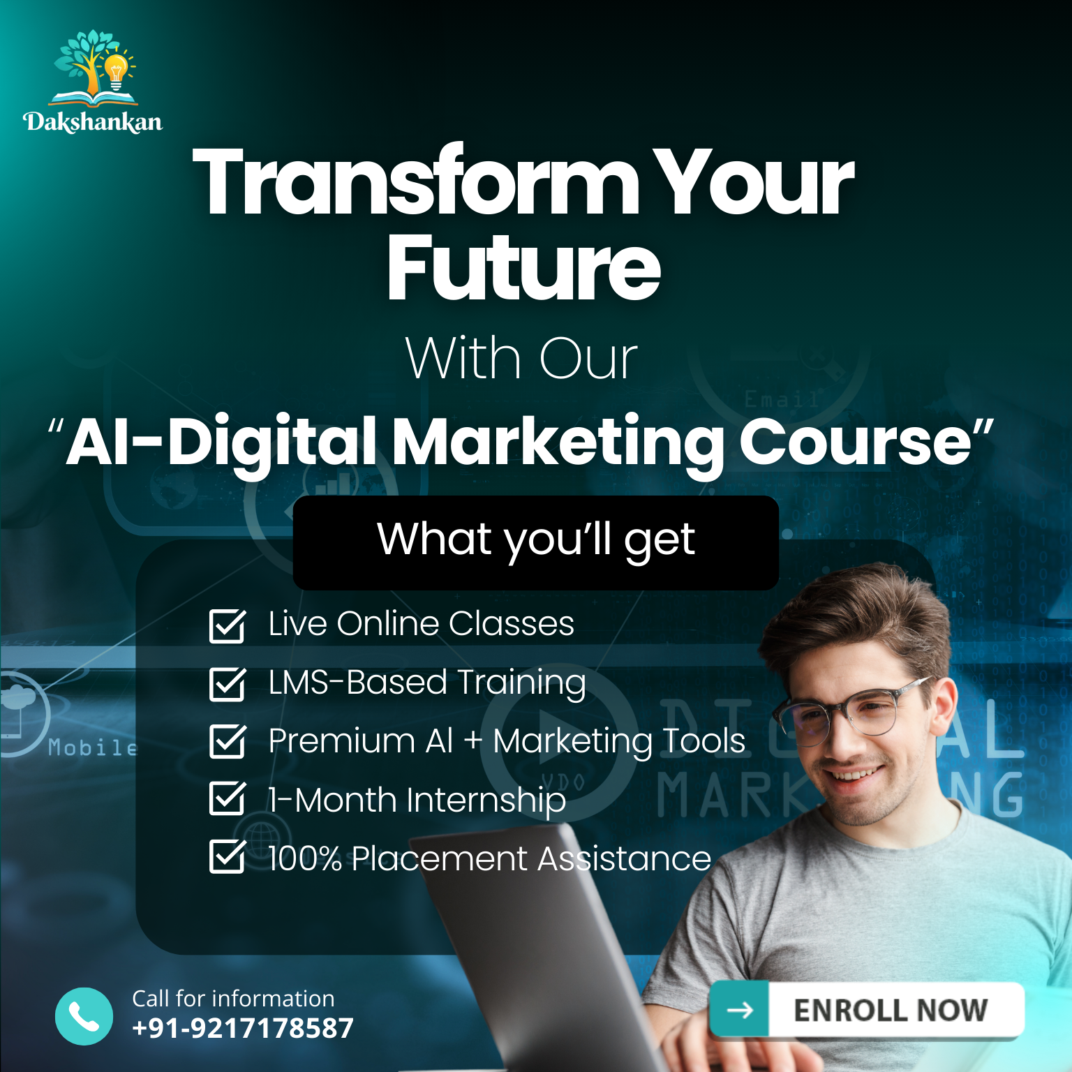 Dakshankan Facebook ad: Become AI-Ready Digital Marketer in 3 Months