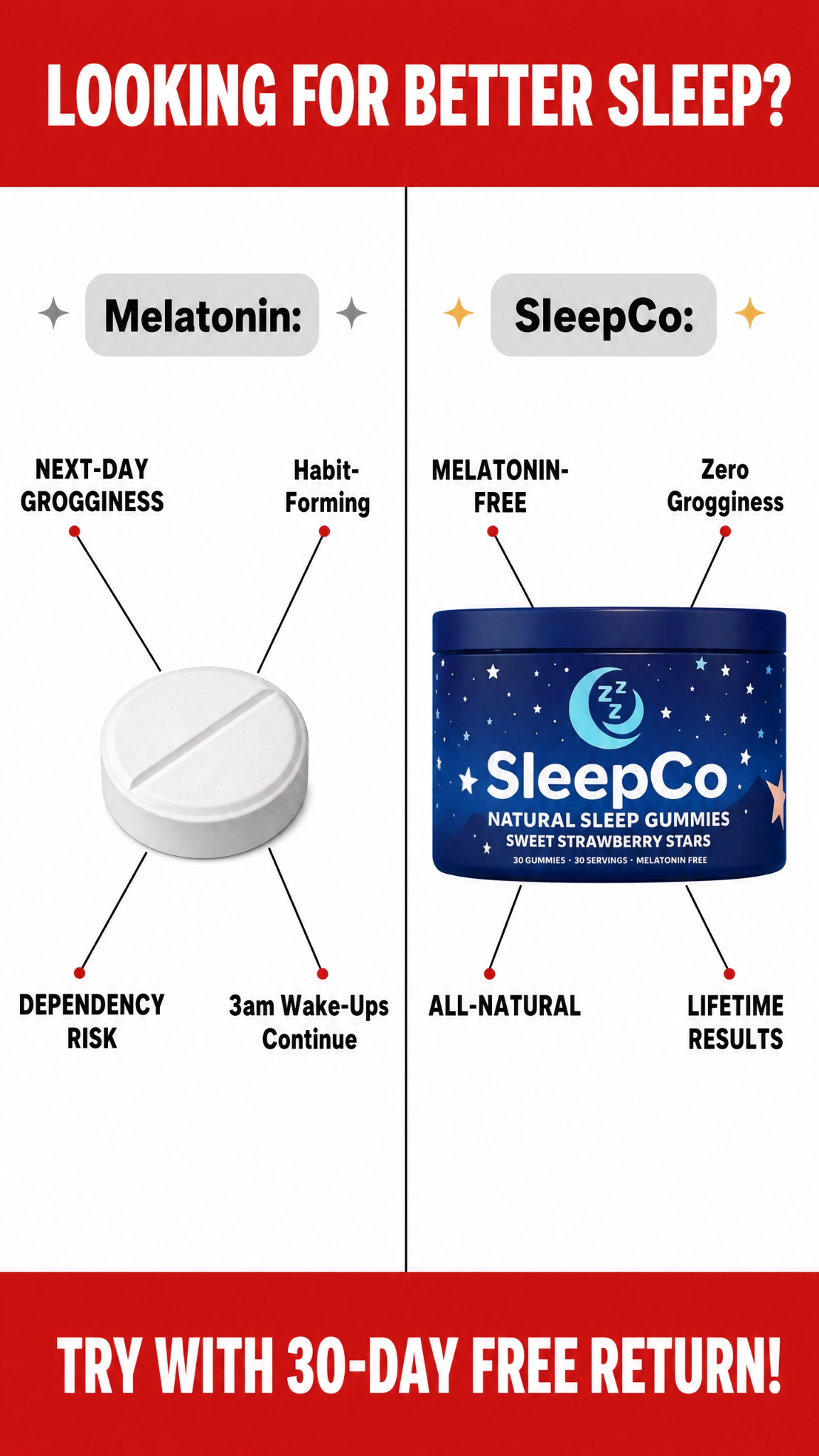 SleepCo Facebook ad