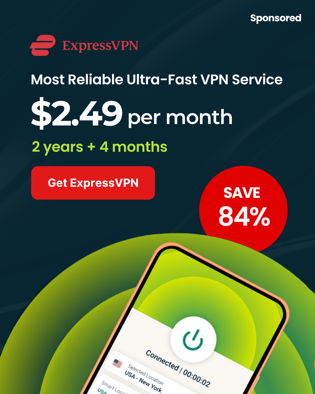 Best VPN Deals 2026 Facebook ad: ExpressVPN Special Deal: Up to 84% off