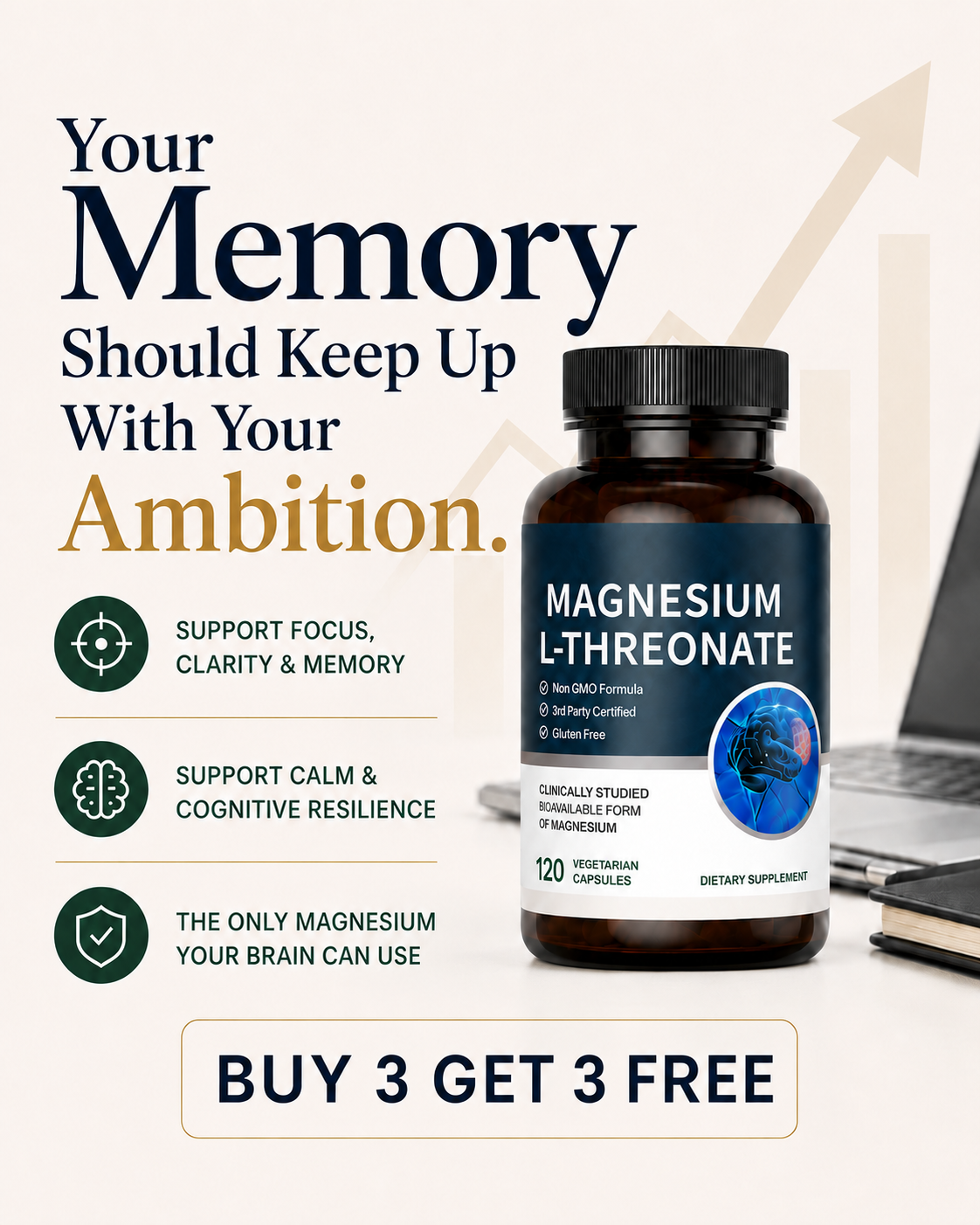 Spilak Facebook ad: The Only Magnesium That Reaches Your Brain