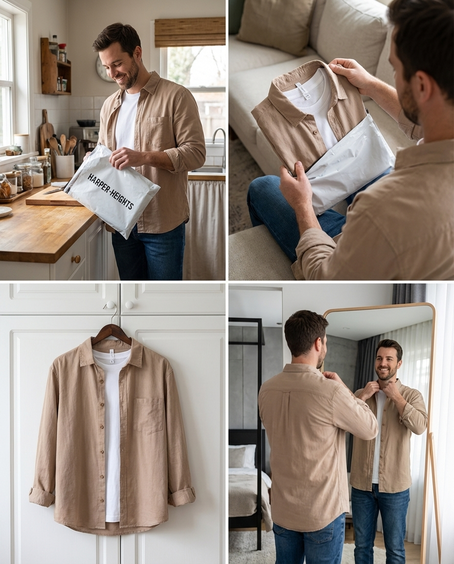 Harper Heights. Facebook ad: Real Linen. Half the Price.