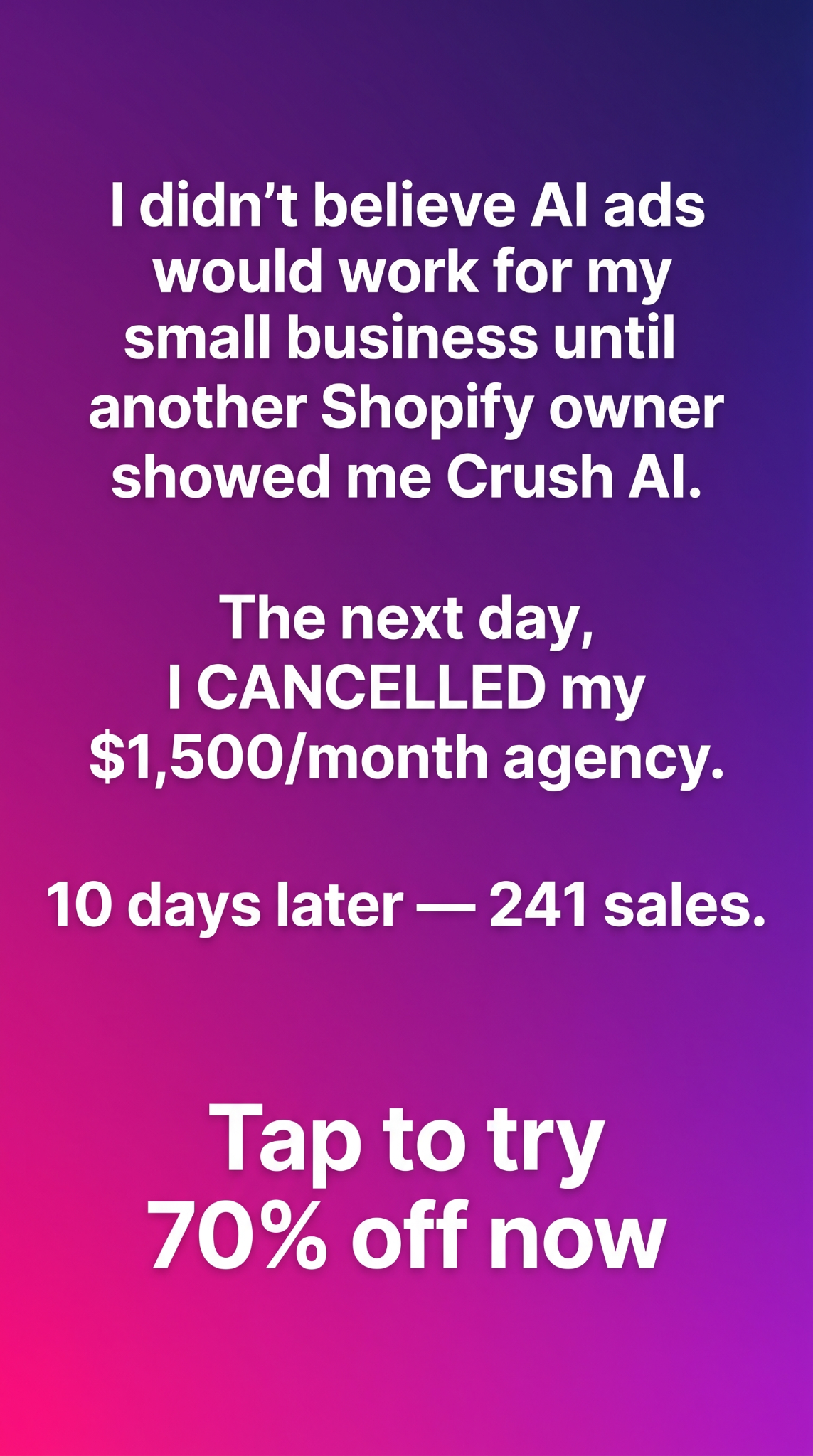 trycrush.ai Facebook ad