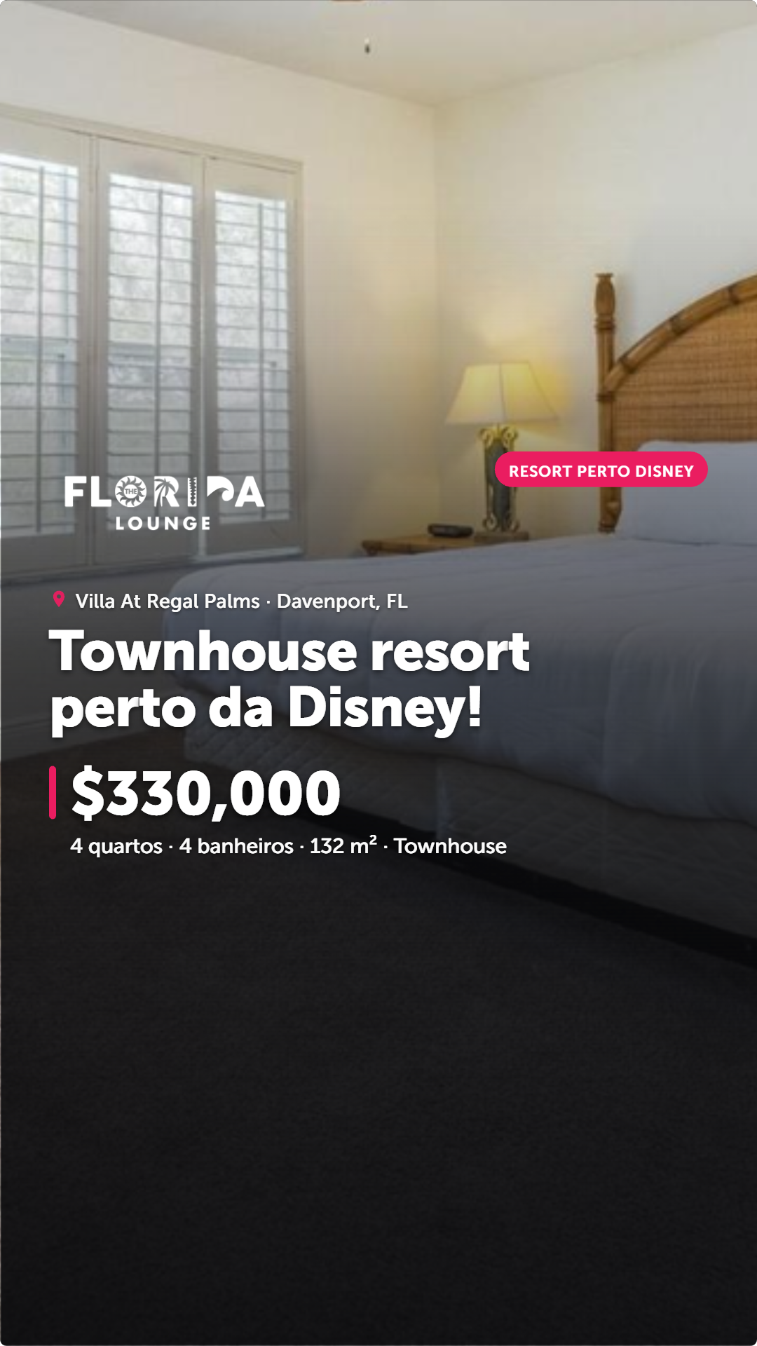 The Florida Lounge Facebook ad: Casa mobiliada na Flórida por US$ 330 mil