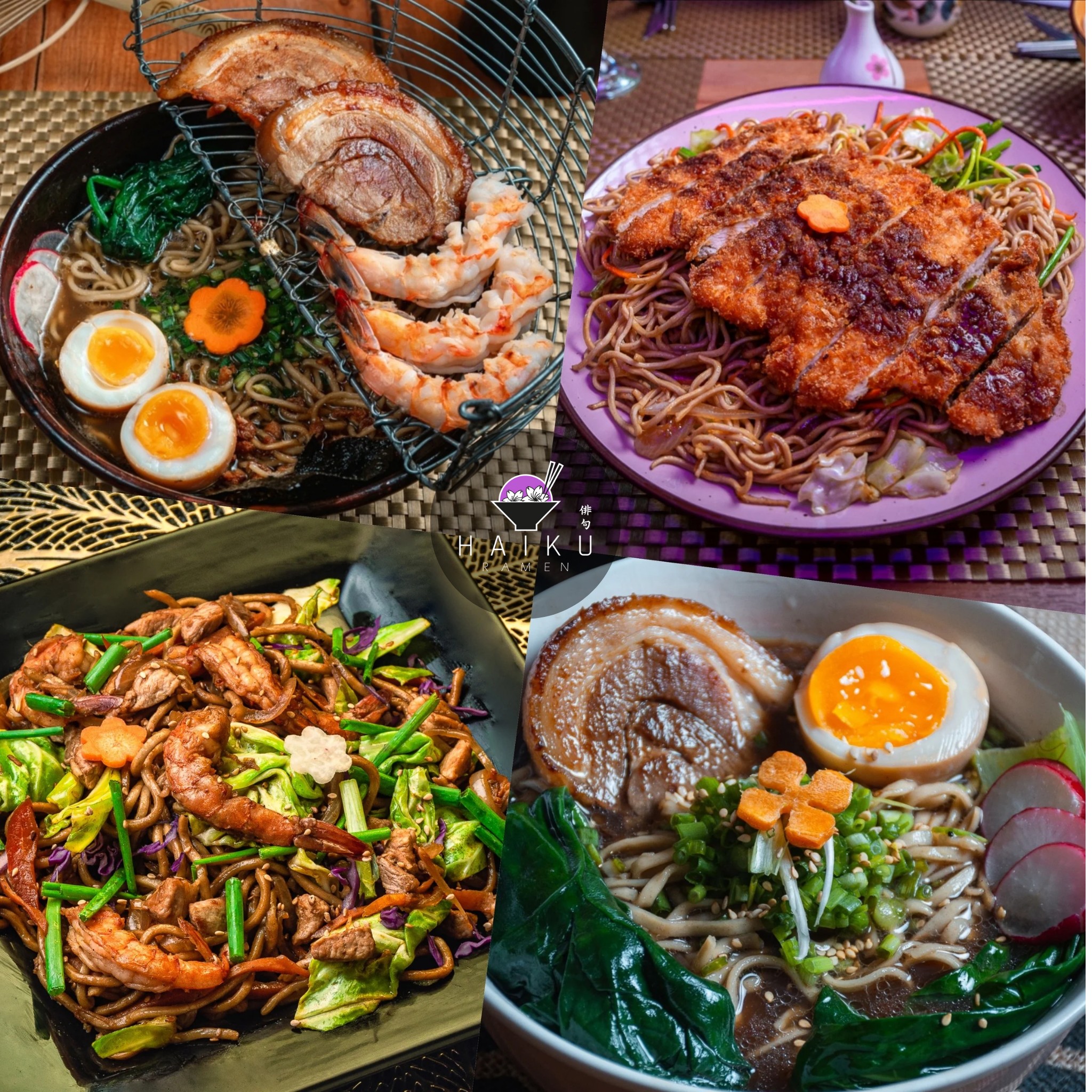 Haiku Ramen Facebook ad: ¡Ramen, Mochi, Dumplings y Yakisoba en Haiku!