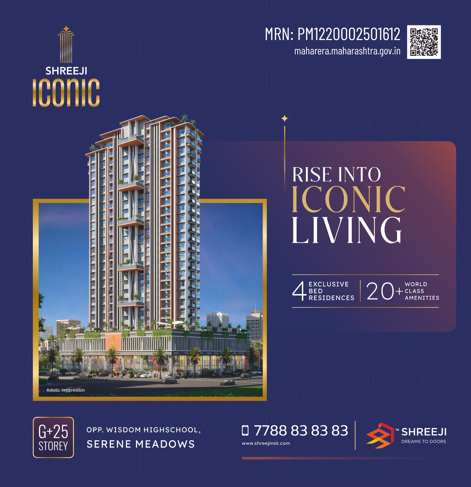 Shreeji Group Facebook ad: Exclusive 4 BHK Residences Grand G+25 Tower Opposite…