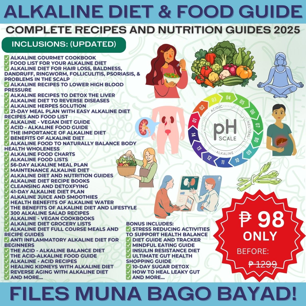 Alkaline Diet Guide Facebook ad: Ready to feel lighter, healthier, and more…