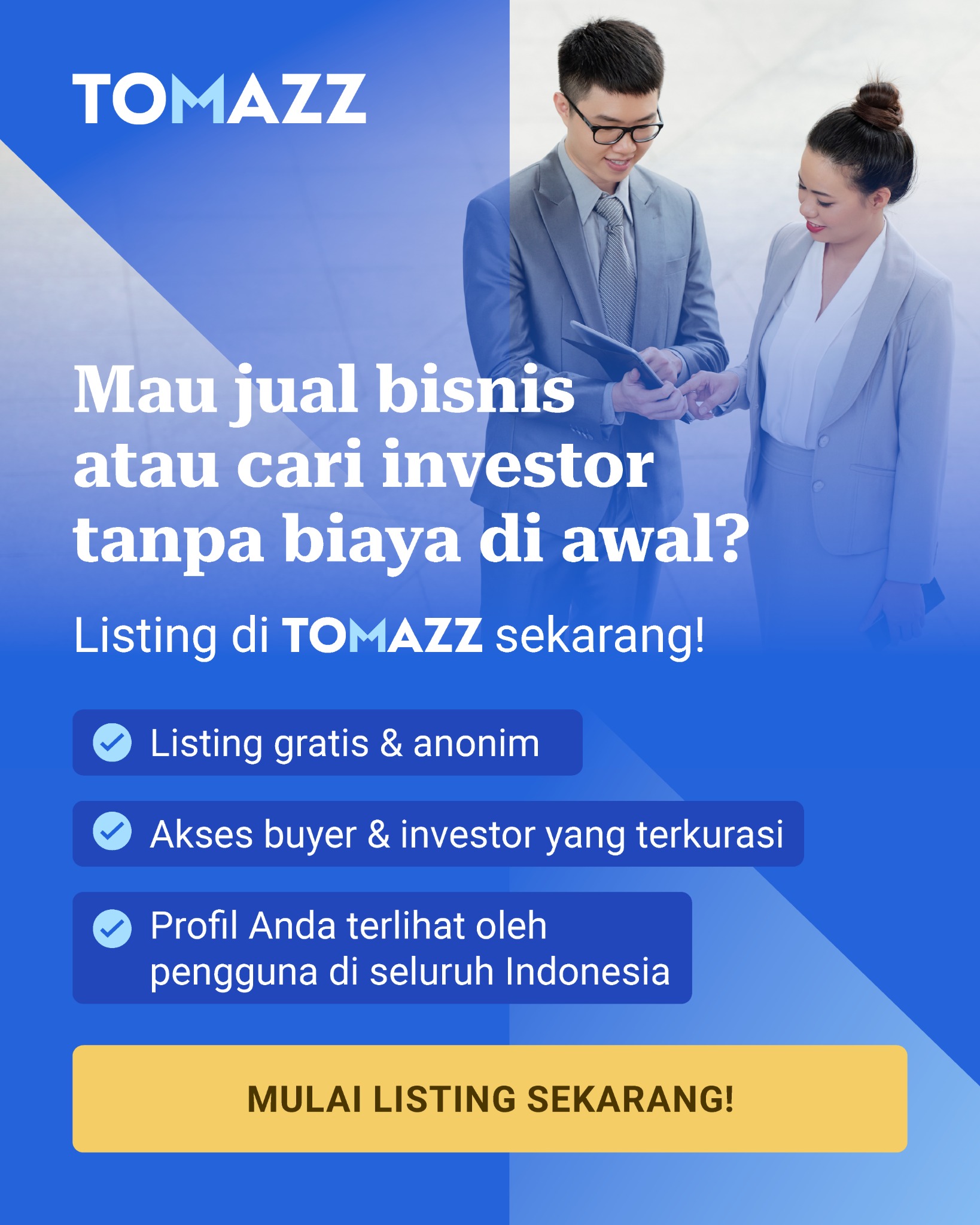 Tomazz Indonesia Facebook ad: Listing Gratis Sekarang