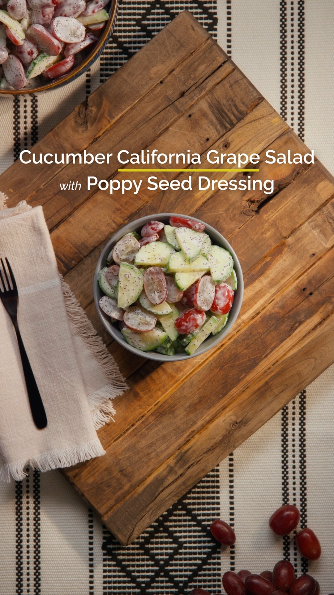 Grapes From California Facebook ad: Cucumber California Grape Salad with Poppy Seed Dressing