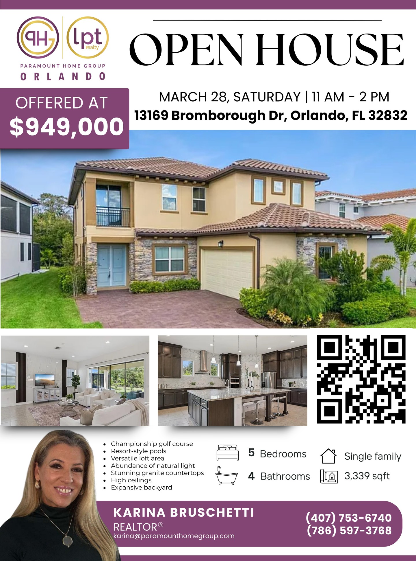 Karina Bruschetti Real Estate Facebook ad: OPEN HOUSE THIS SATURDAY