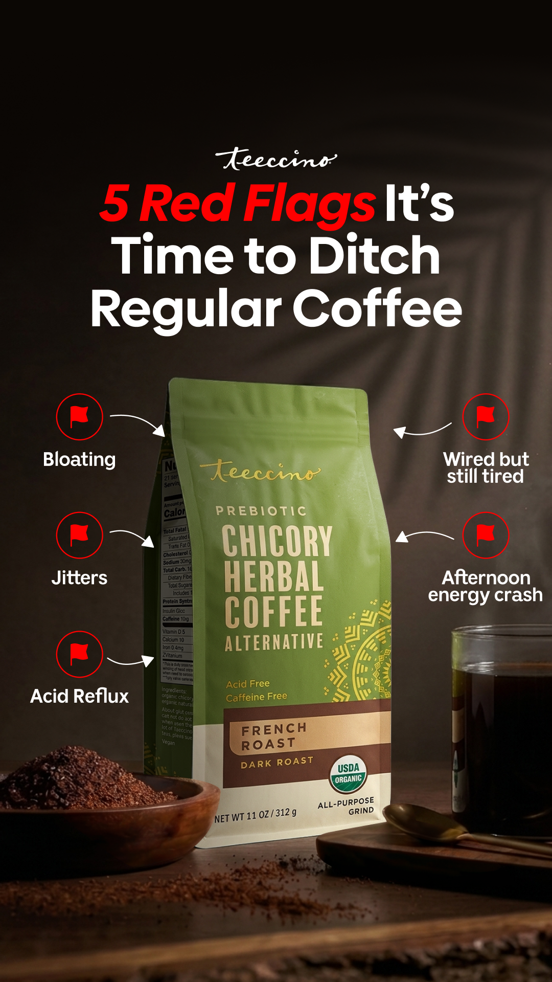 Teeccino Herbal Coffees & Teas Facebook ad