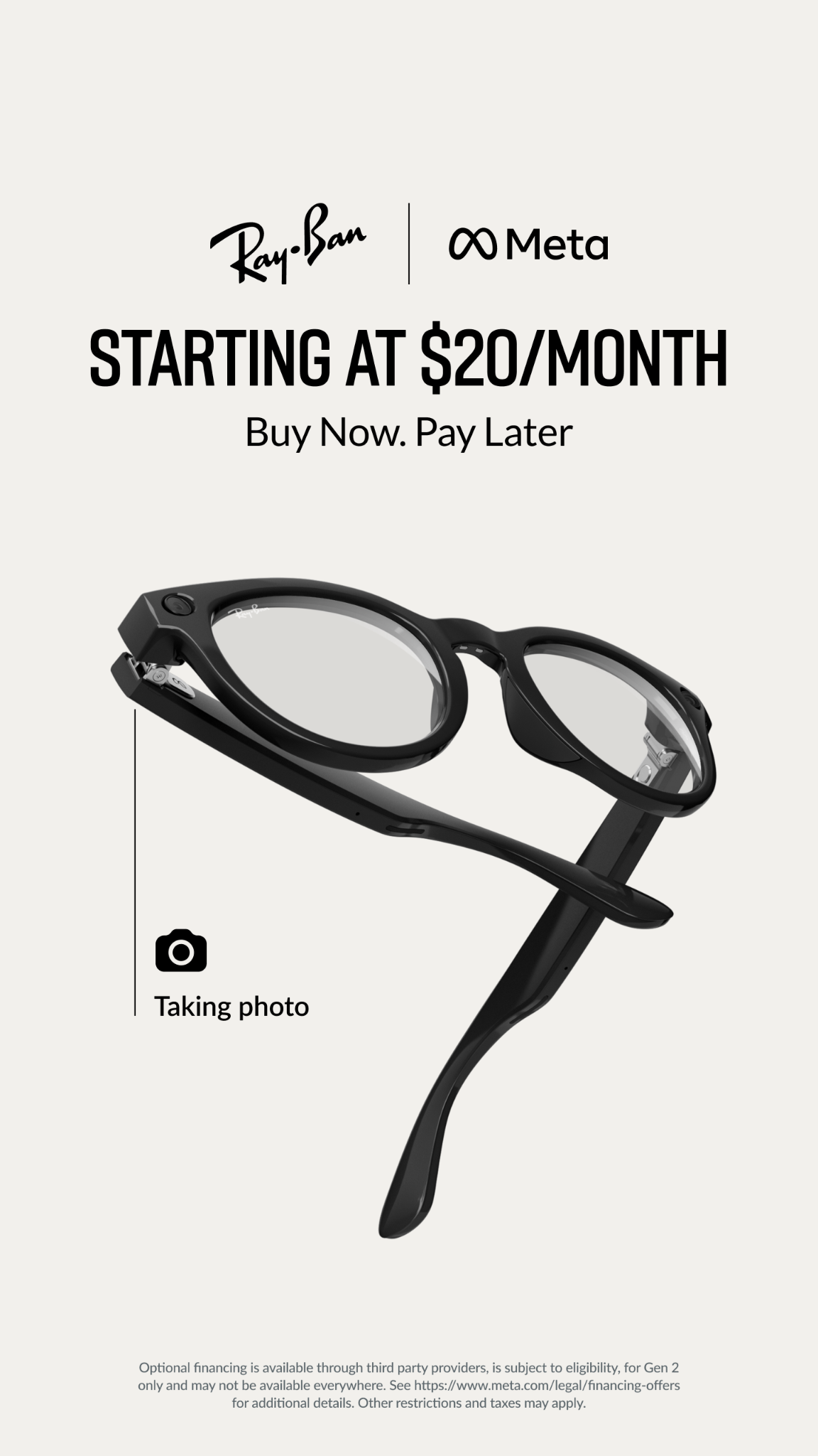 Ray-Ban Meta Facebook ad