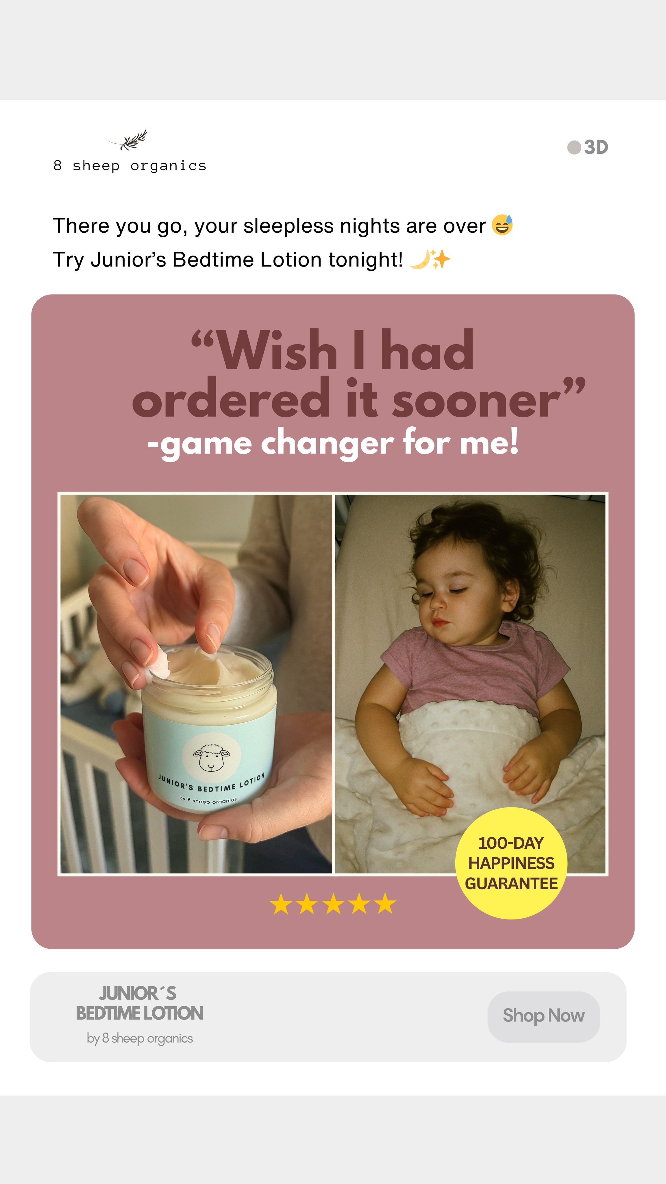 8 Sheep Organics Facebook ad