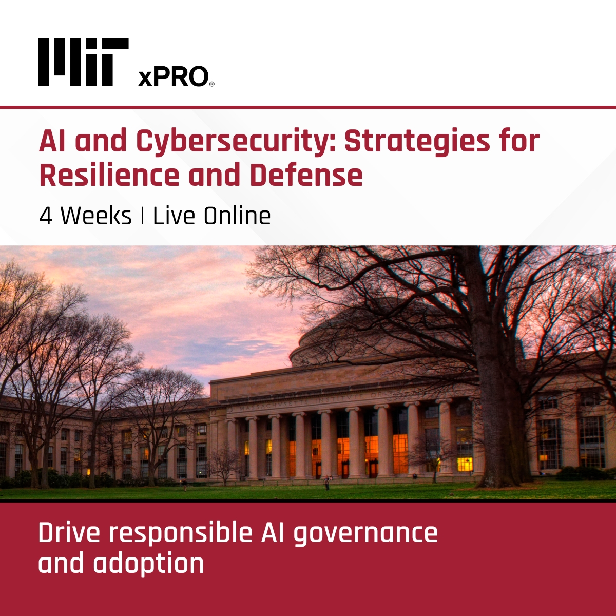 MIT XPRO - AI and Cybersecurity: Strategies for Resilience and Defense Facebook ad: Build trust in AI adoption