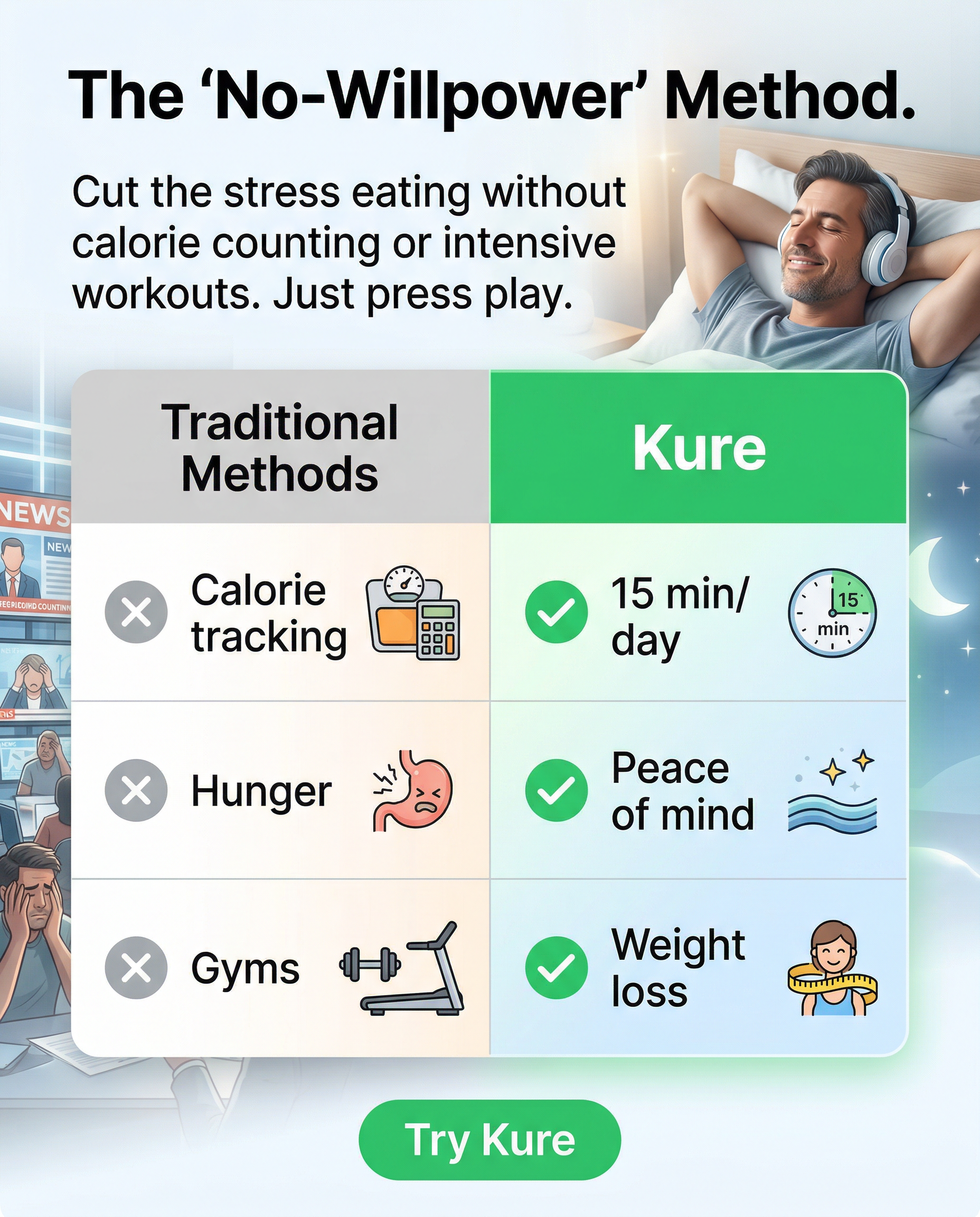 Kure for Hypnotherapy Facebook ad