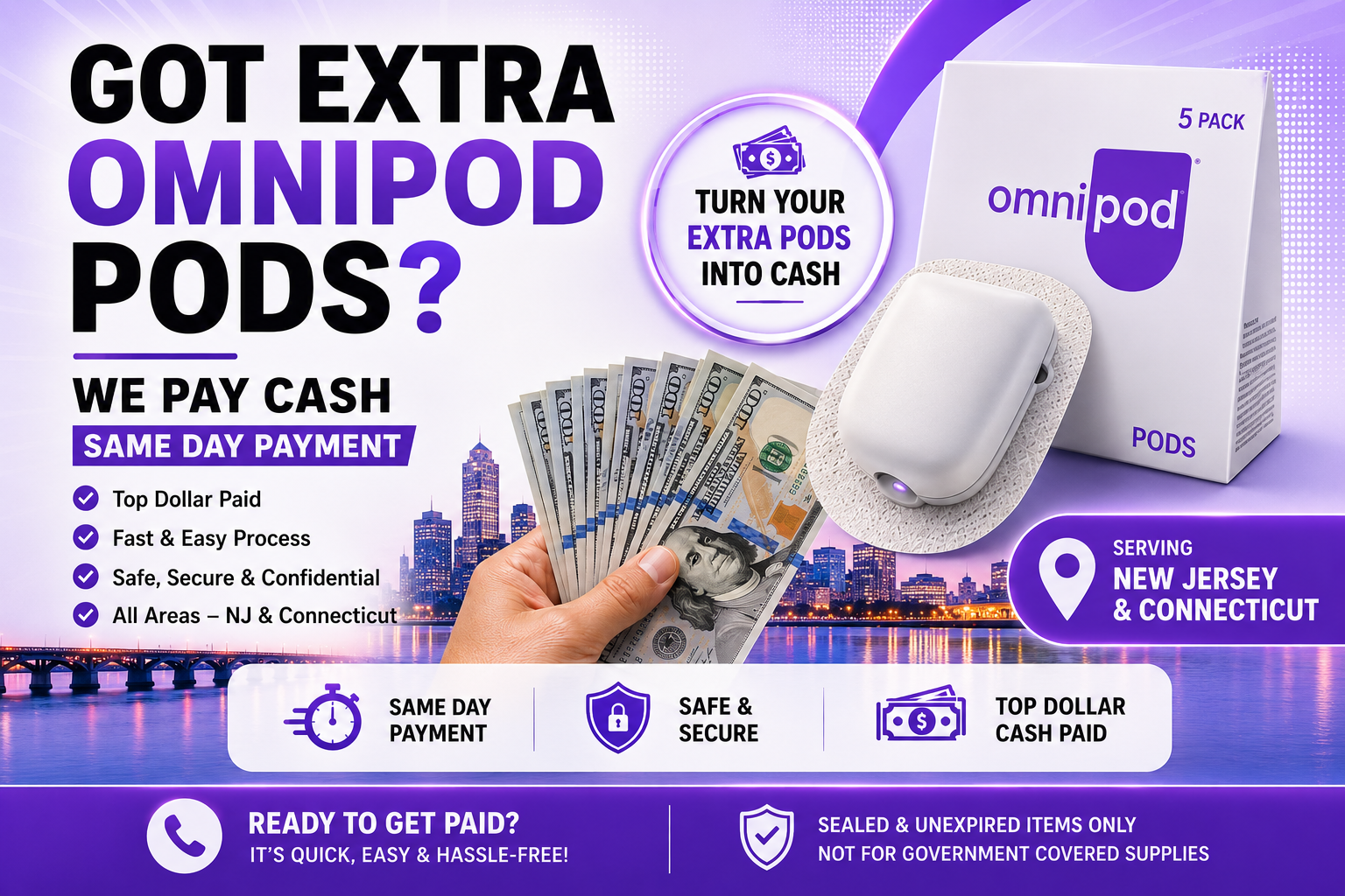 Omnipod Buy Back Facebook ad: Sell Your Omnipod, Get Top Dollar