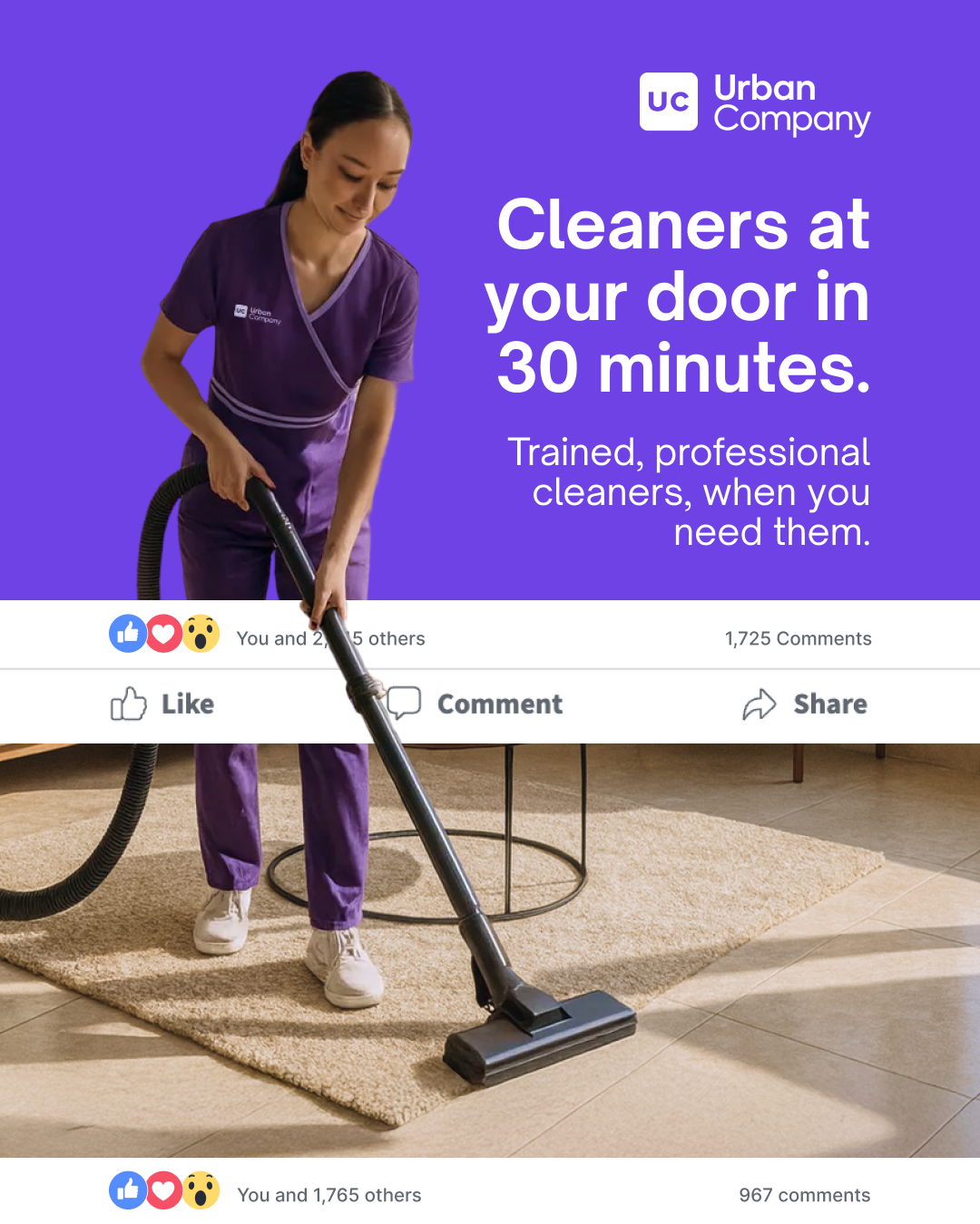 Urban Company UAE Facebook ad from Jul 8, 2026