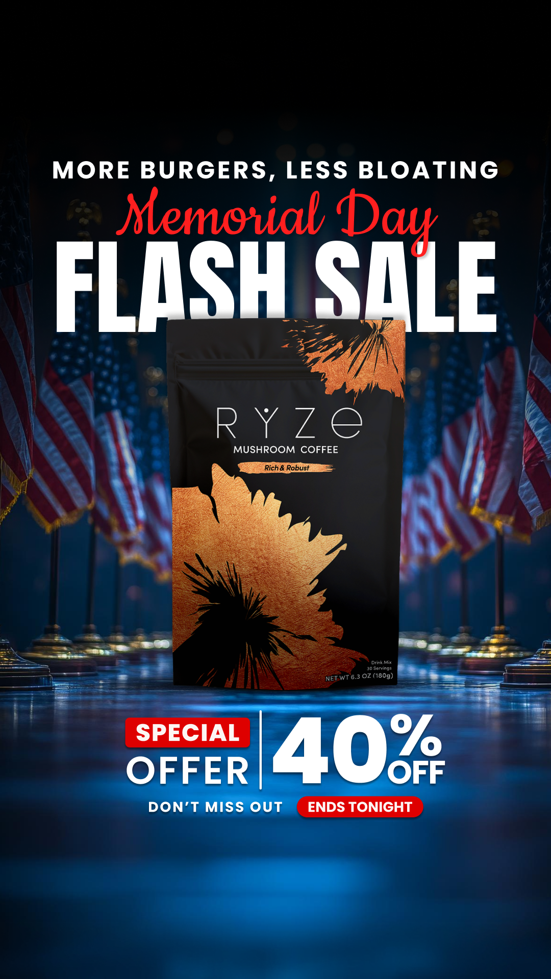 RYZE Superfoods Facebook ad