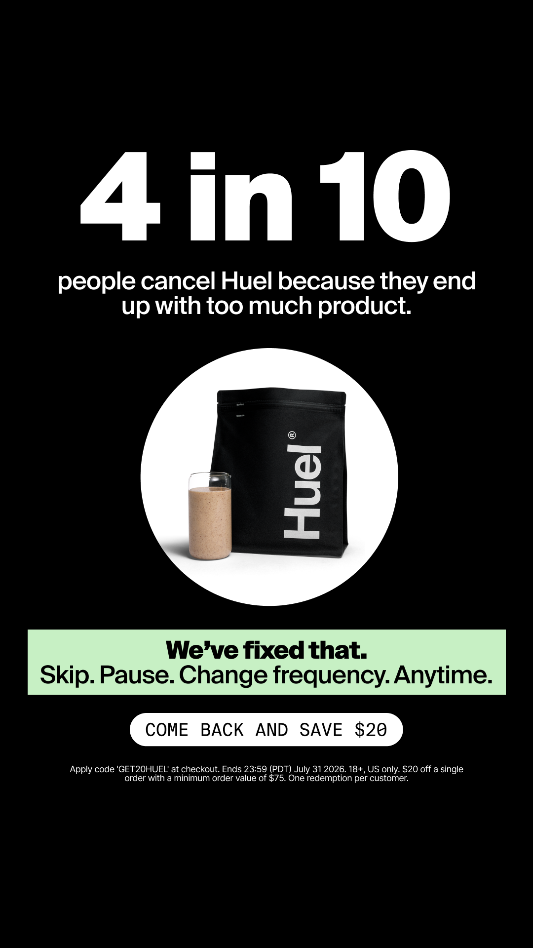 Huel Facebook ad