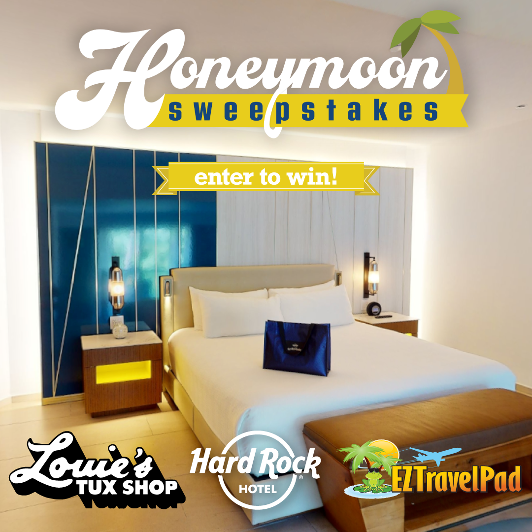 Louies Tux Shop Facebook ad: Win an all-inclusive honeymoon to the Hard Rock…