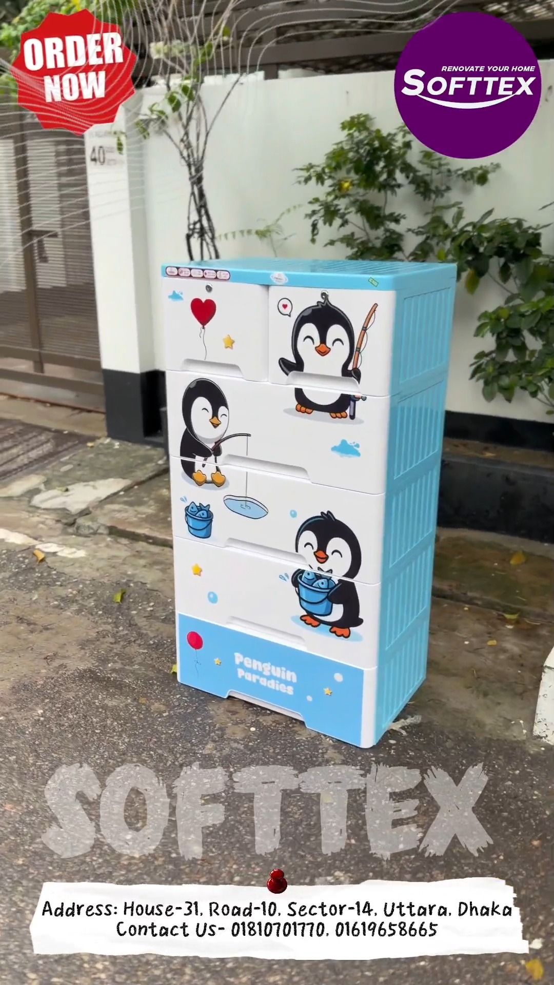 Softtex Facebook ad: Unique Penguin Plastic Wardrobe, এখন স্টকে!