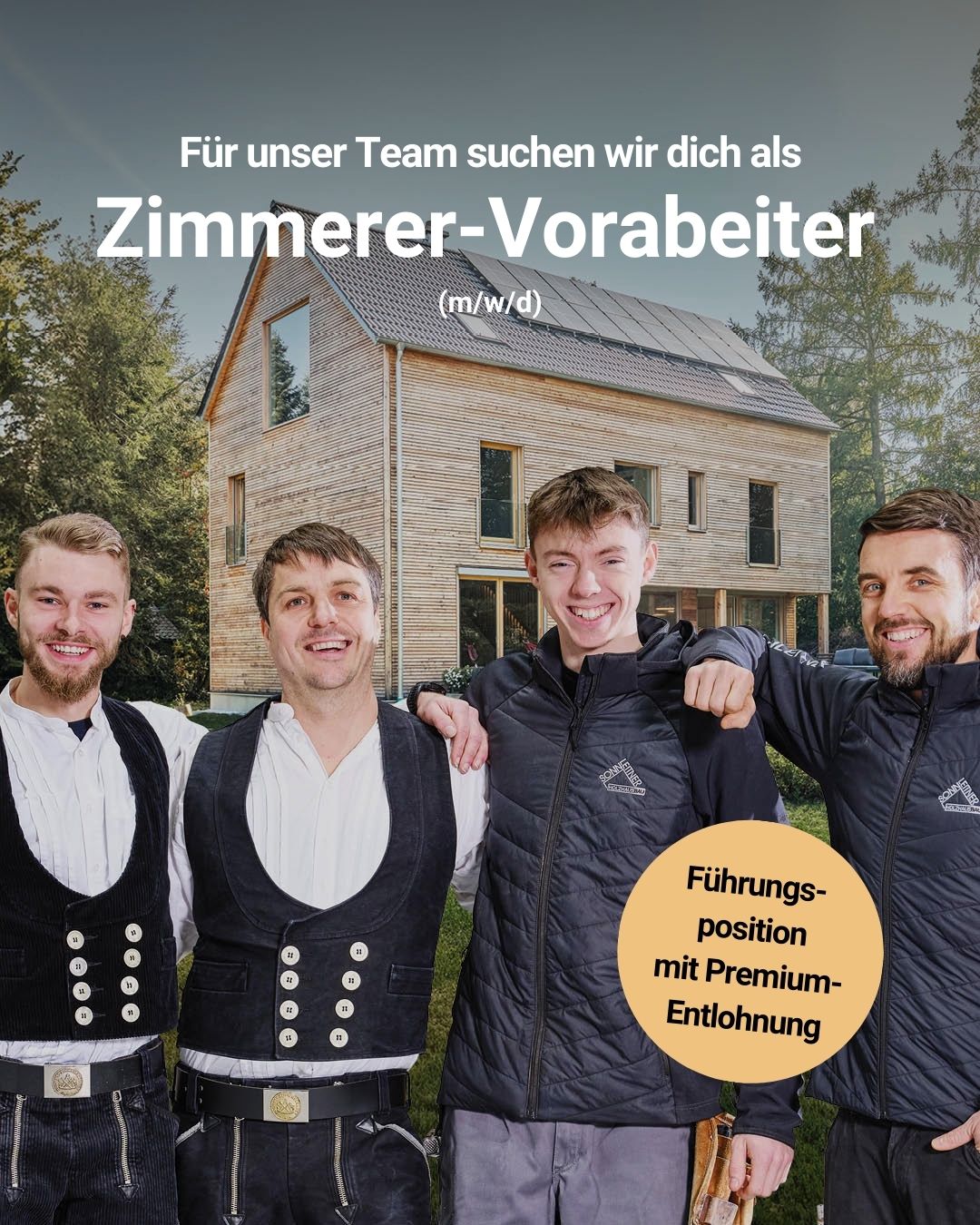 Sonnleitner Holzbauwerke GmbH & Co. KG Facebook ad: Du bist erfahrener Zimmerer und bereit, als Vorarbeiter…