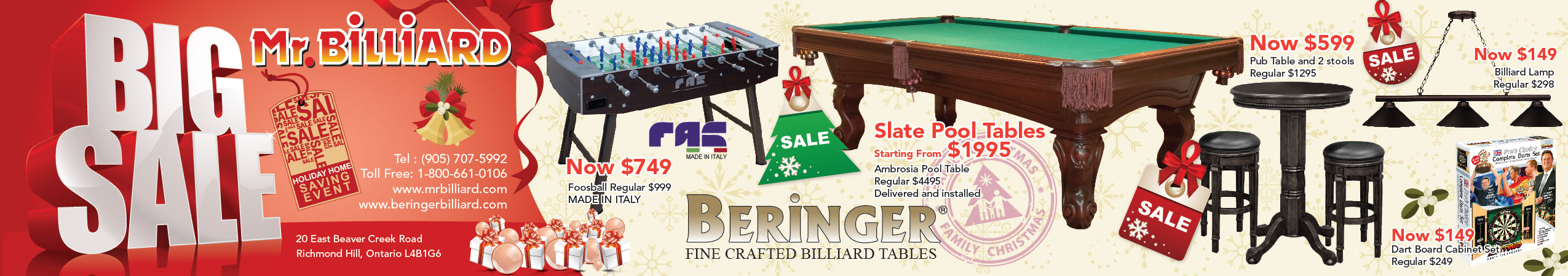 Mr. Billiard International Facebook ad: Wholesale / retailer of Billiard equipment and indoor…