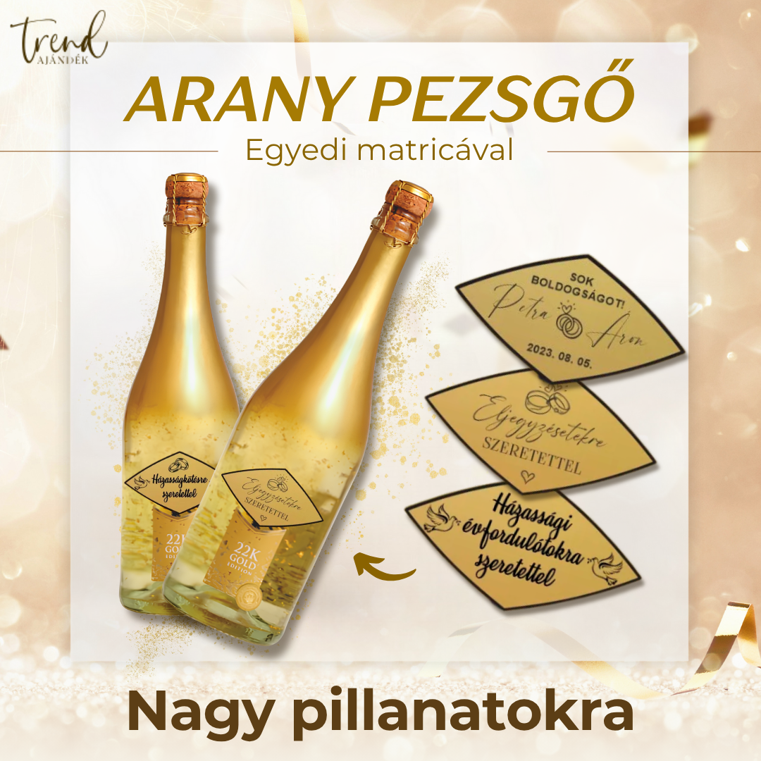 Trend Ajándék Webáruház Facebook ad: Csúcsminőségű arany pezsgő