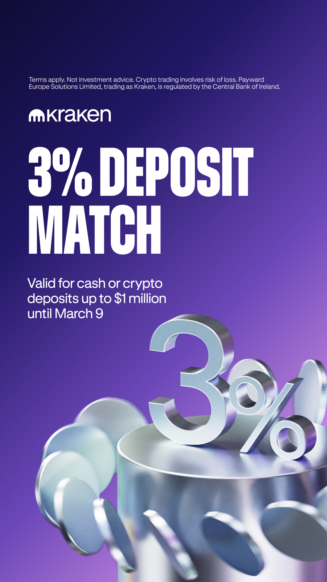 Kraken Digital Asset Exchange Facebook ad