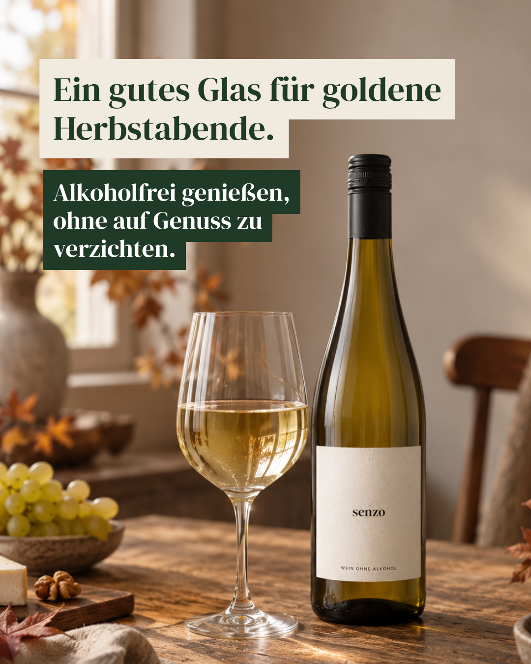 Senzo Facebook ad: 100% Wein, 0,0% Alkohol