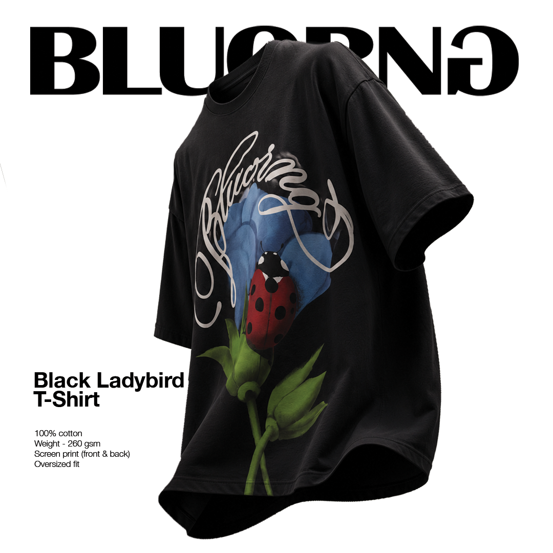 Bluorng Facebook ad: Black Ladybird T-Shirt