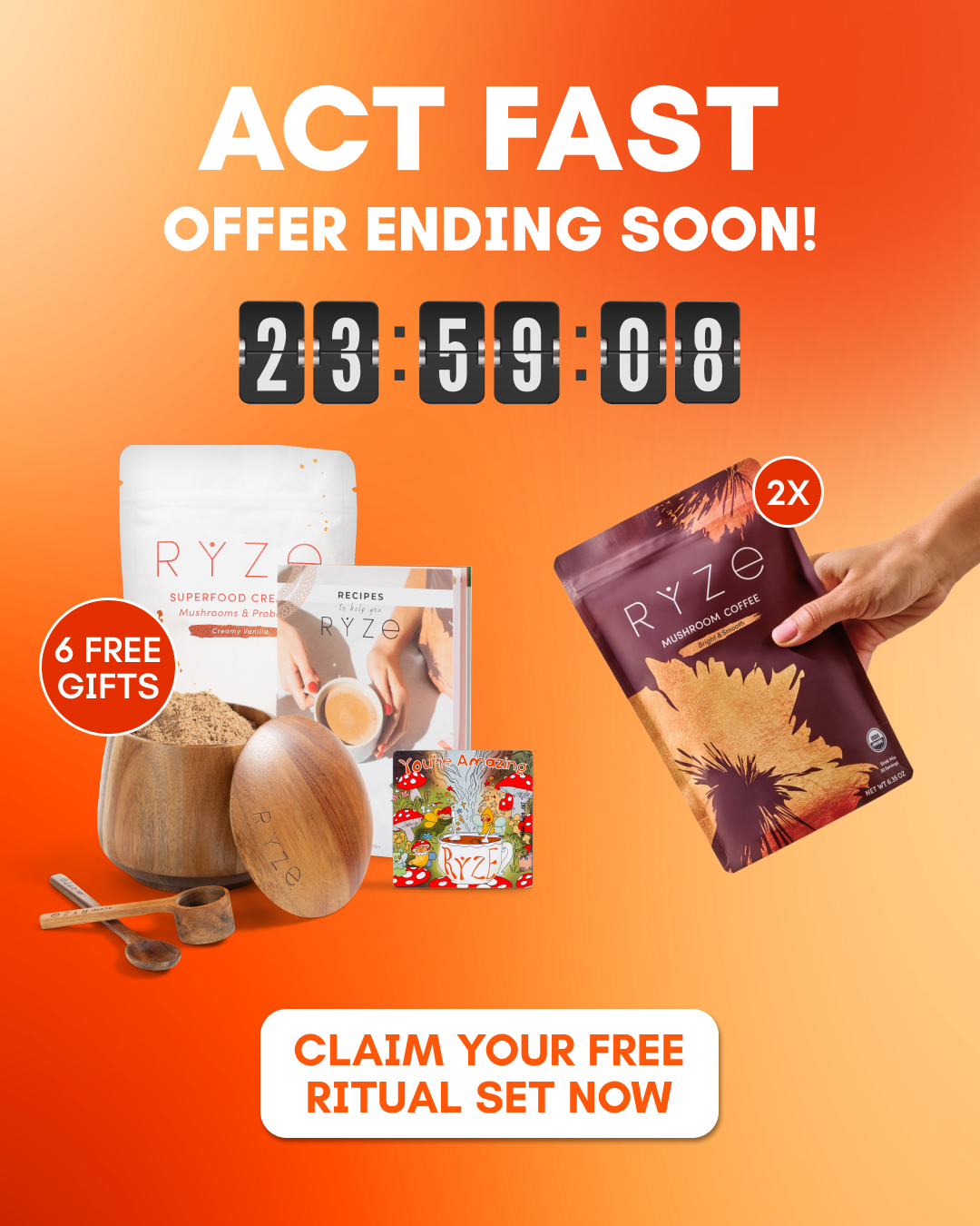 RYZE Superfoods Facebook ad