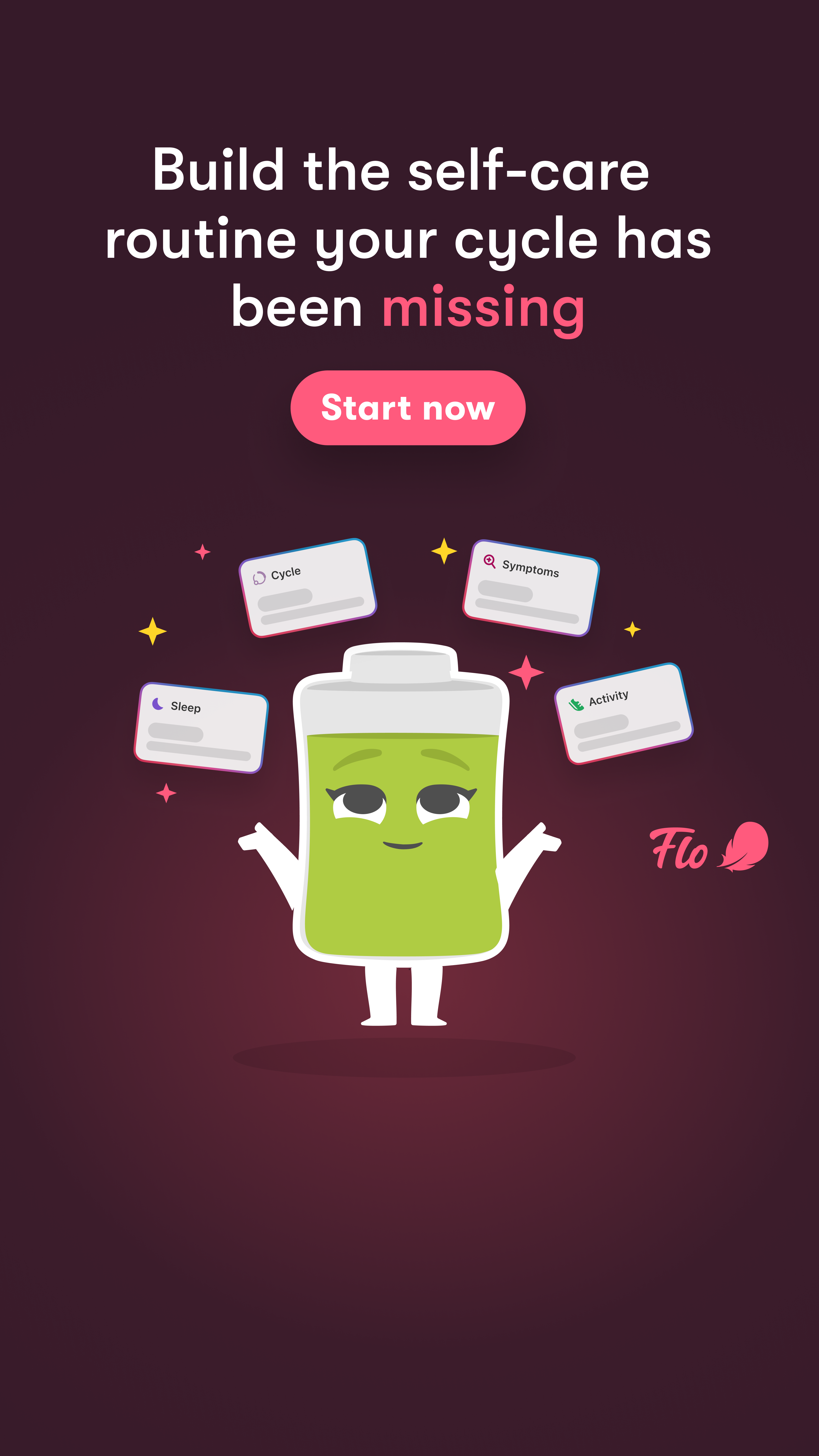 Flo Health App Facebook ad: Start using Flo today!