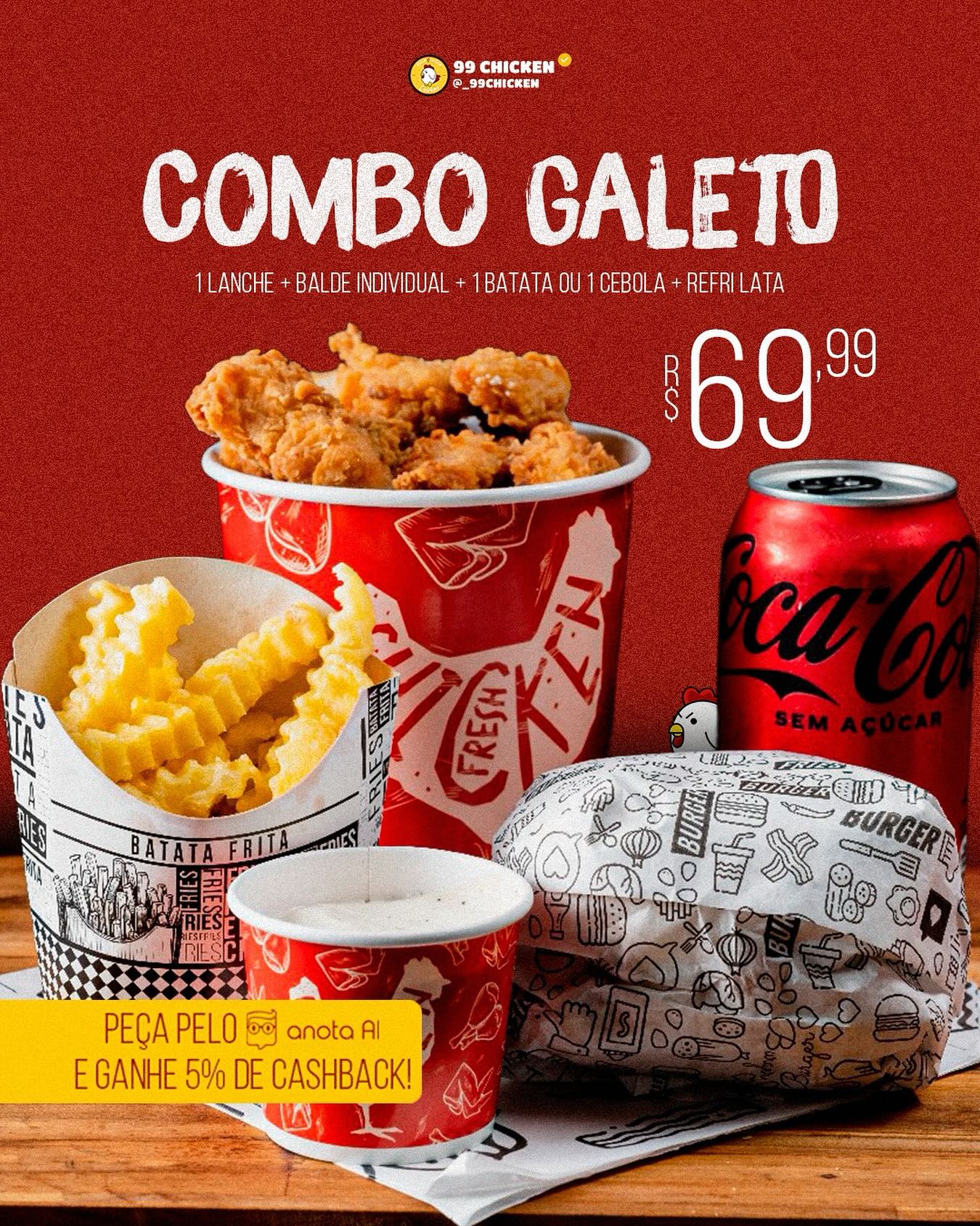 99 Chicken Facebook ad: 99 Chicken | Delivery em Amparo | Pedido online