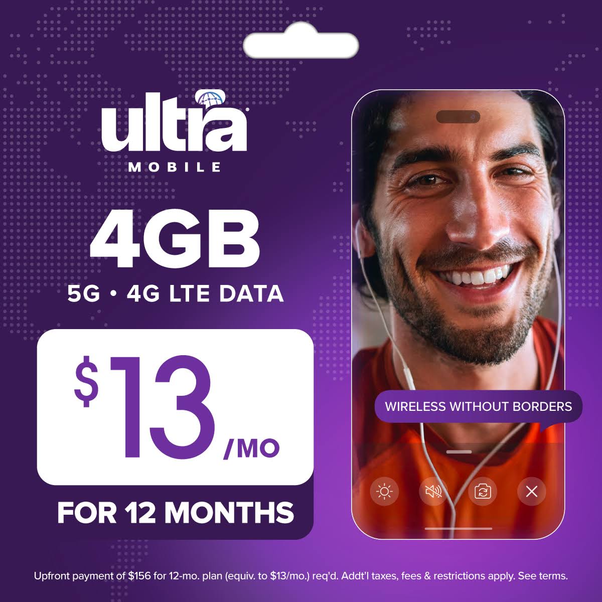 Ultra Mobile Facebook ad: Ultra Mobile plans now include more data, more…