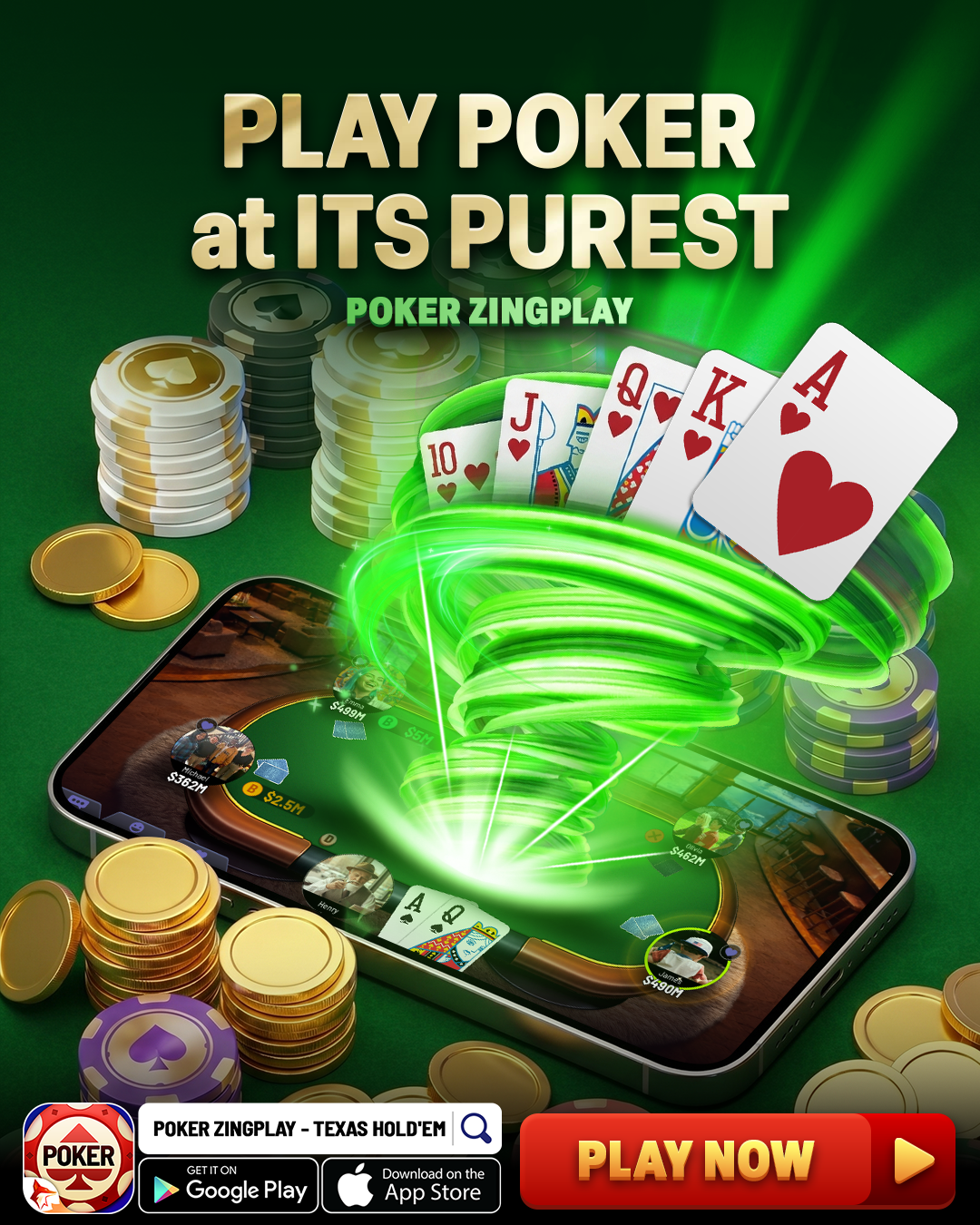 Poker ZingPlay - Texas Hold'em Facebook ad