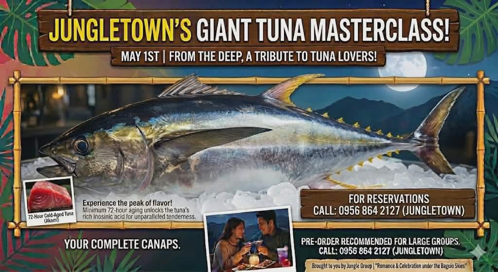 Jungle Town Seafood Buffet Restaurant Facebook ad: A RARE 60KG DELICACY, BORN FROM PATIENCE