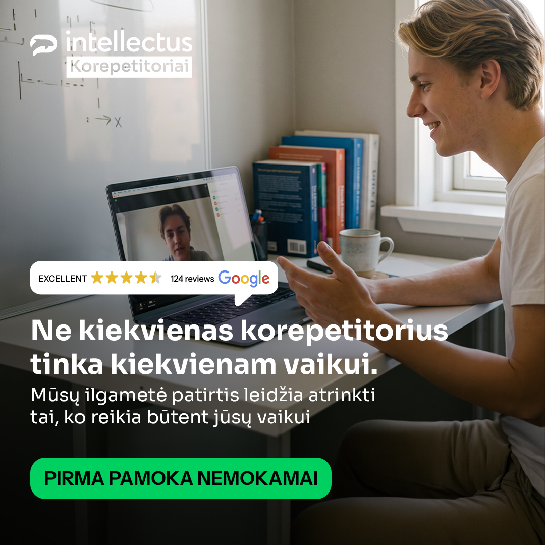 Intellectus korepetitoriai Facebook ad: Visų dalykų korepetitoriai