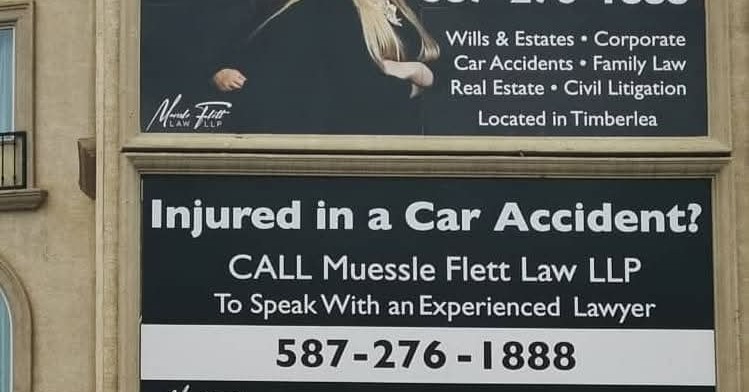 Muessle Flett Law LLP Facebook ad: Injured in a car accident?