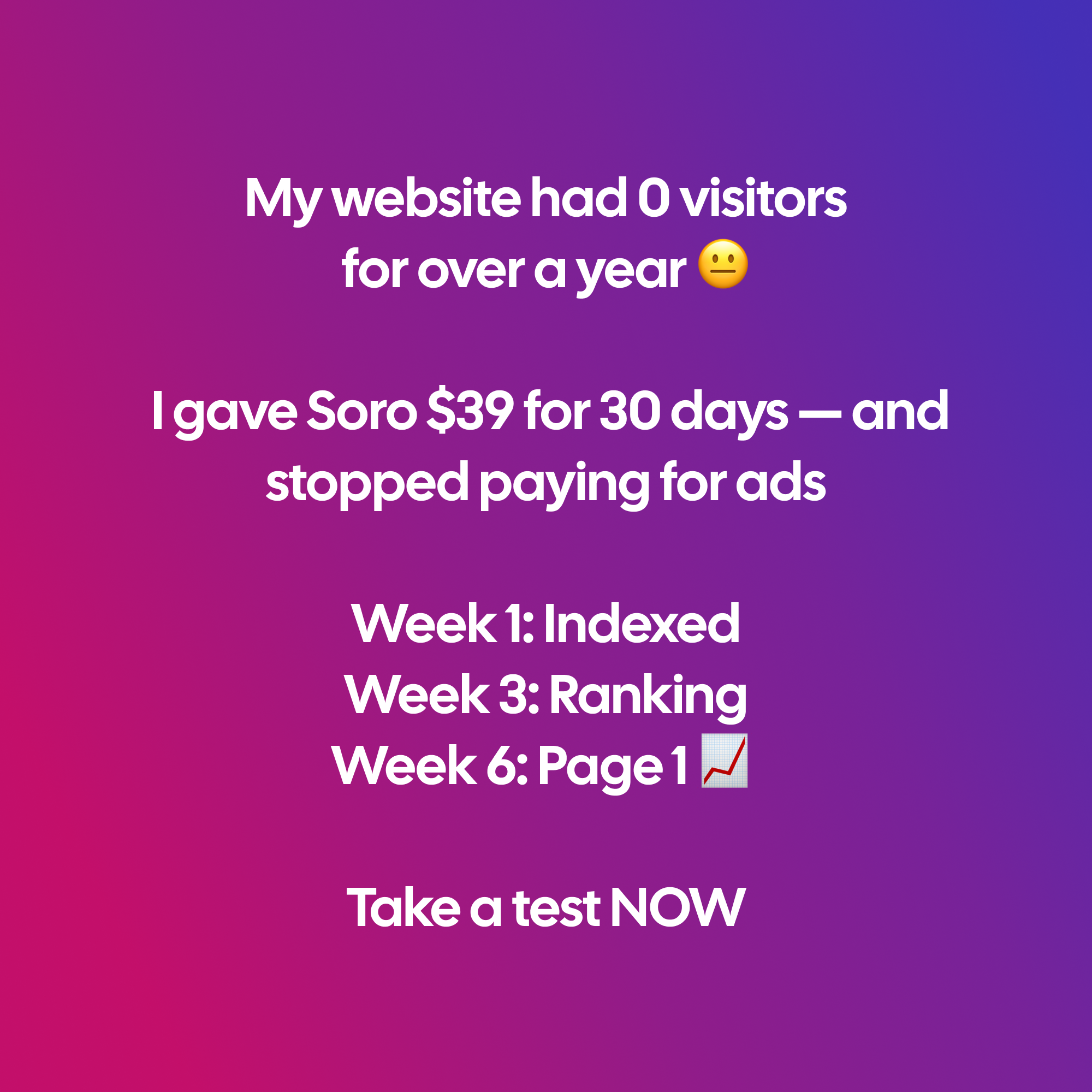 Soro SEO Facebook ad