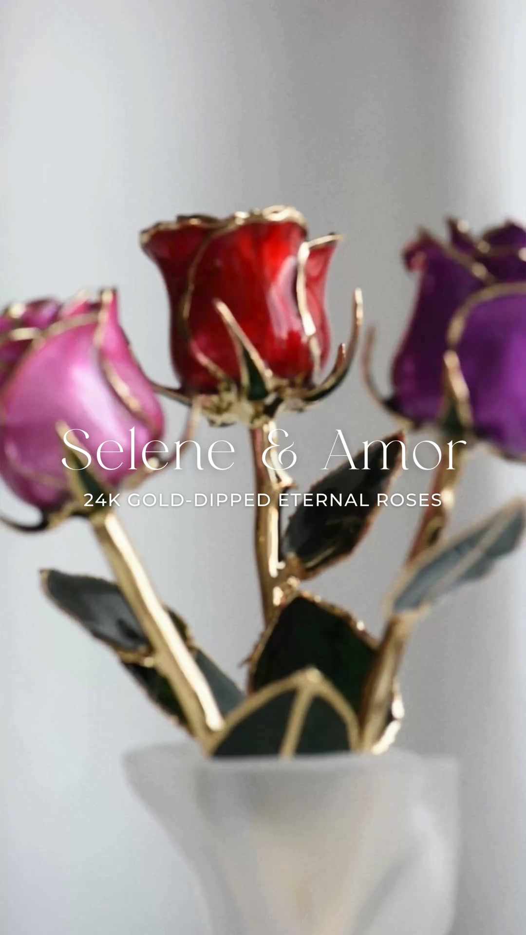 Selene & Amor Facebook ad: 24K Gold-Dipped Eternal Roses